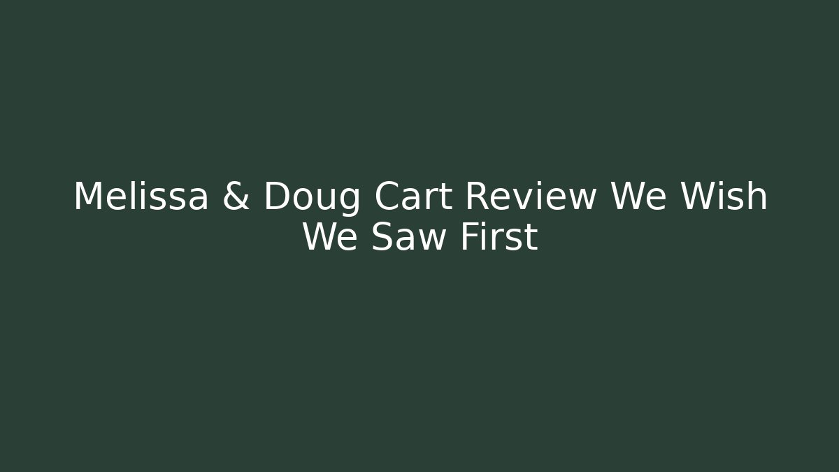 Melissa & Doug Cart Review We Wish We Saw First