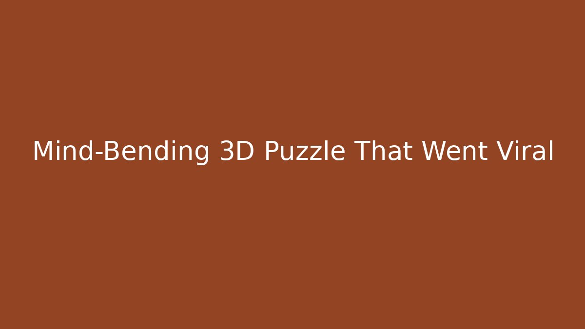 Mind-Bending 3D Puzzle That Went Viral