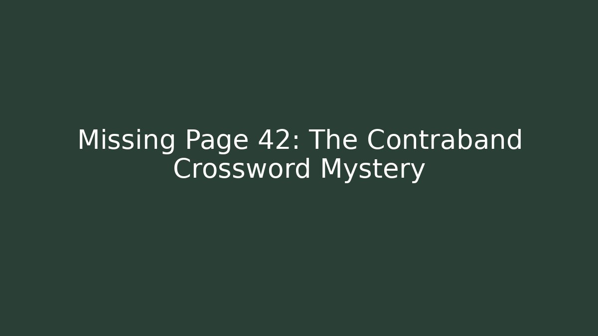 Missing Page 42: The Contraband Crossword Mystery
