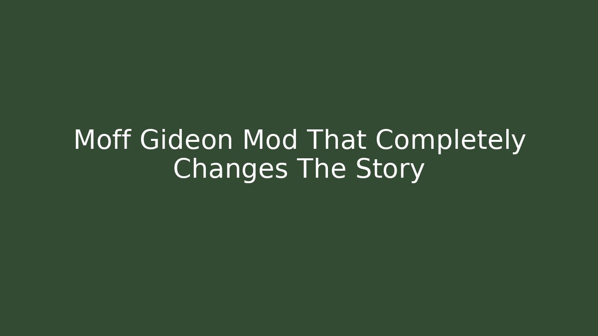 Moff Gideon Mod That Completely Changes The Story - Create More Assets