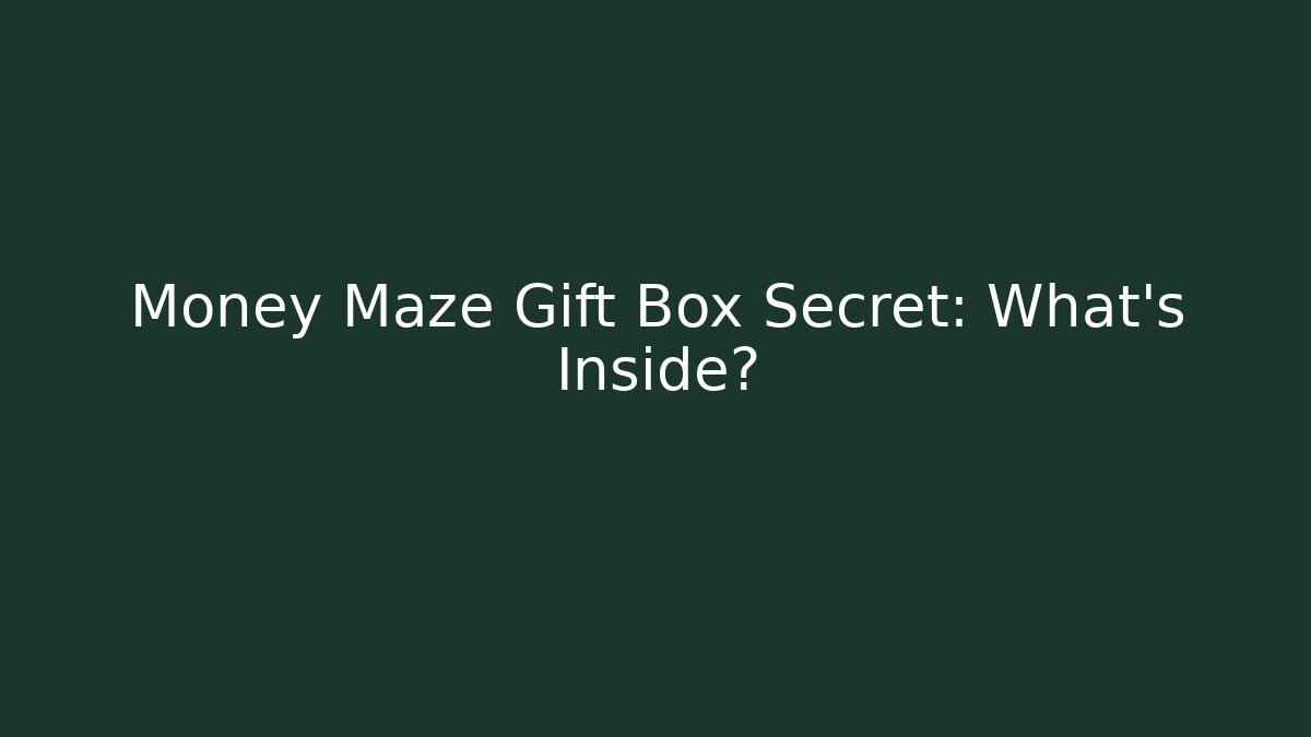 Money Maze Gift Box Secret: What’s Inside?