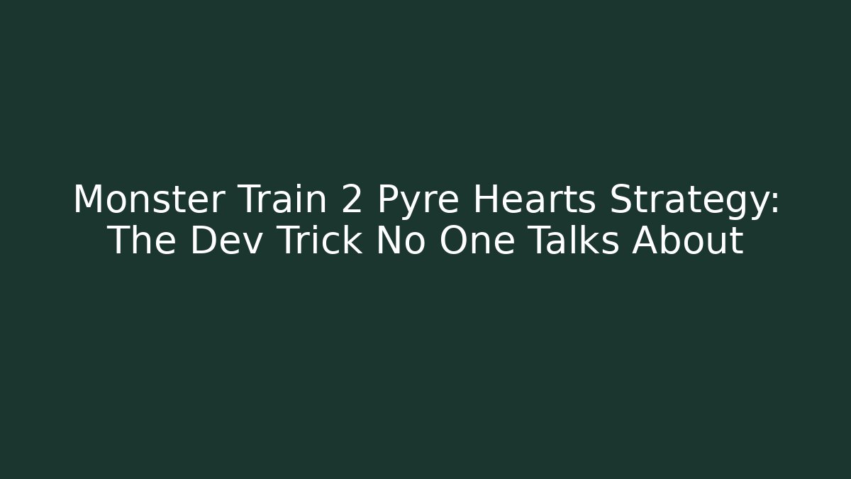 Monster Train 2 Pyre Hearts Strategy: The Dev Trick No One Talks About