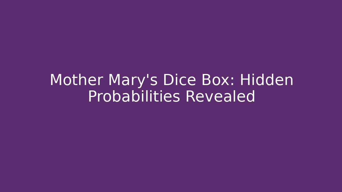 Mother Mary’s Dice Box: Hidden Probabilities Revealed