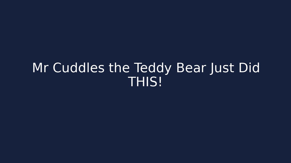 Mr Cuddles the Teddy Bear Just Did THIS! - Create More Assets