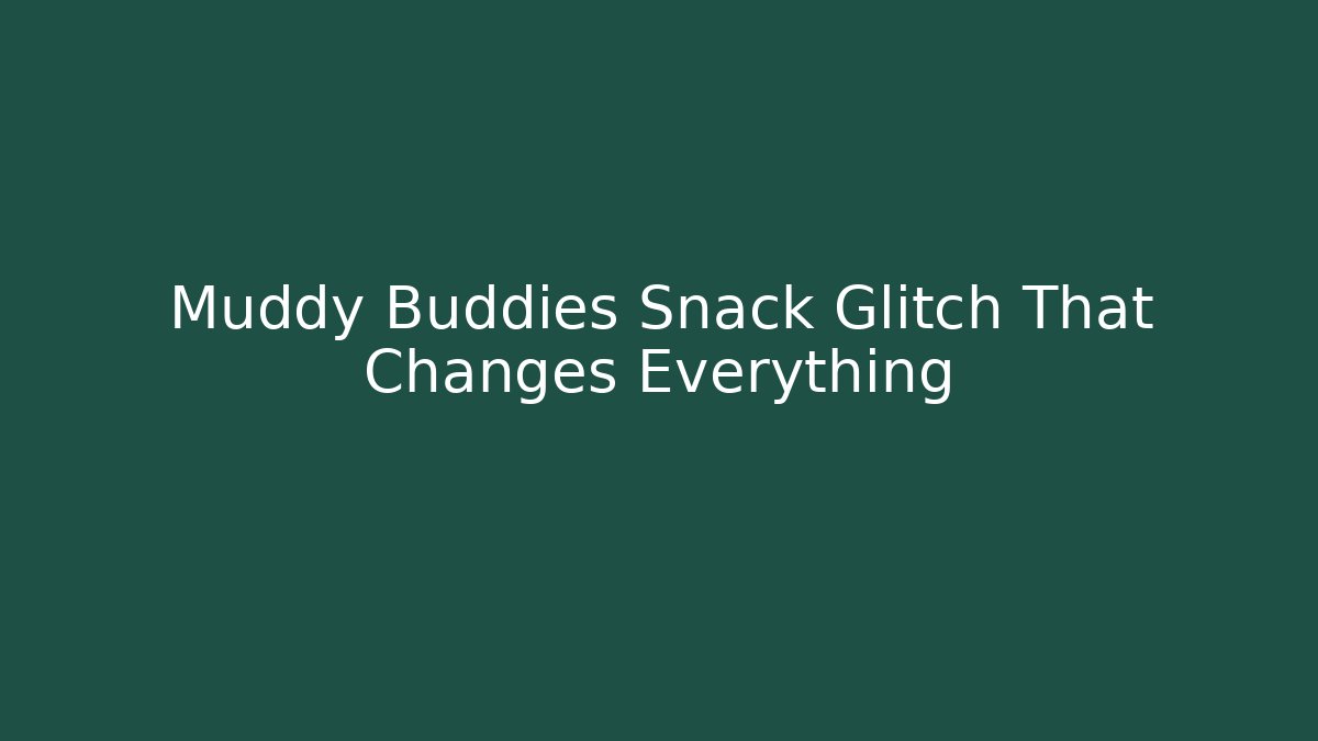 Muddy Buddies Snack Glitch That Changes Everything