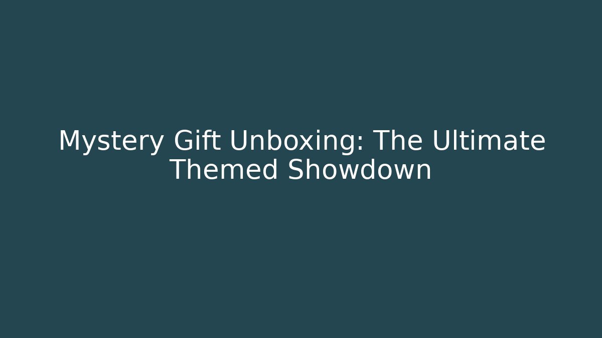Mystery Gift Unboxing: The Ultimate Themed Showdown