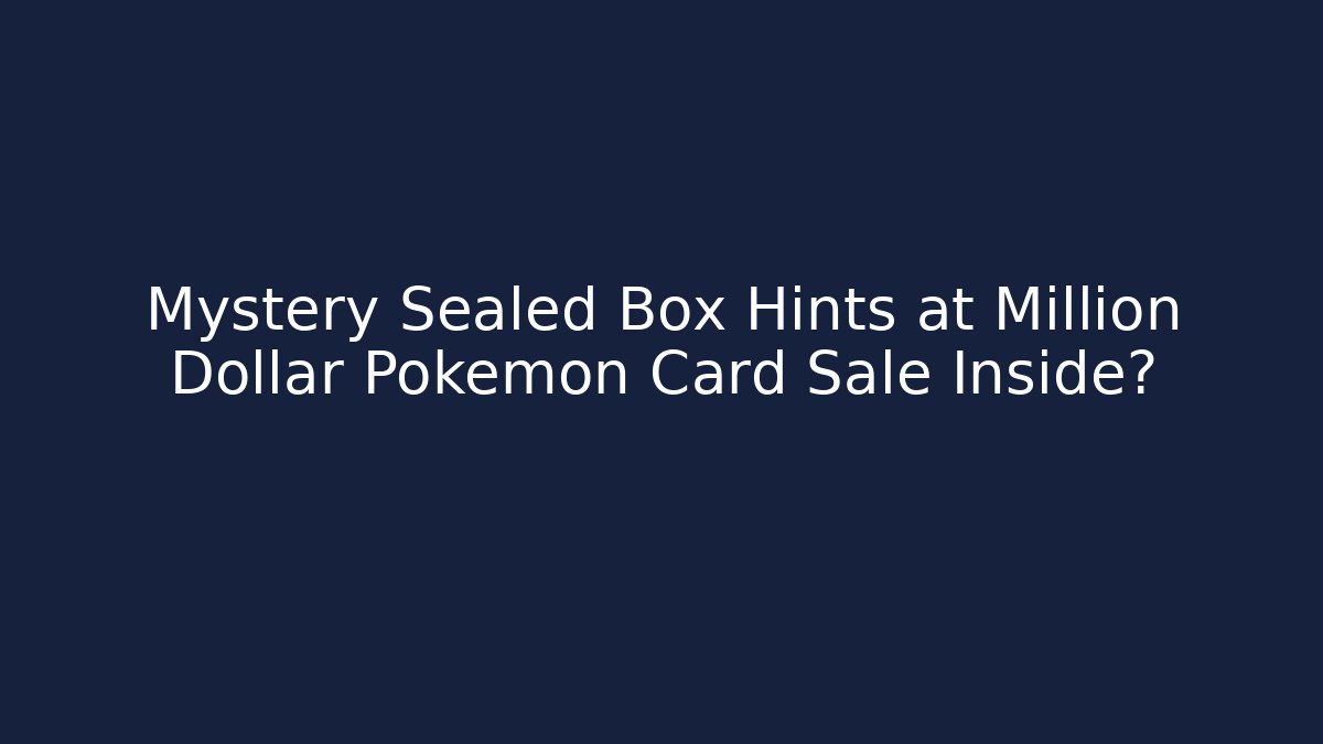 Mystery Sealed Box Hints at Million Dollar Pokémon Card Sale Inside?