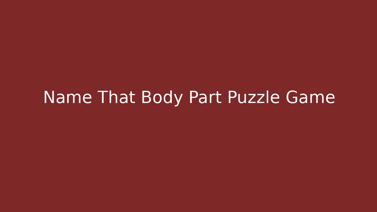 Name That Body Part Puzzle Game
