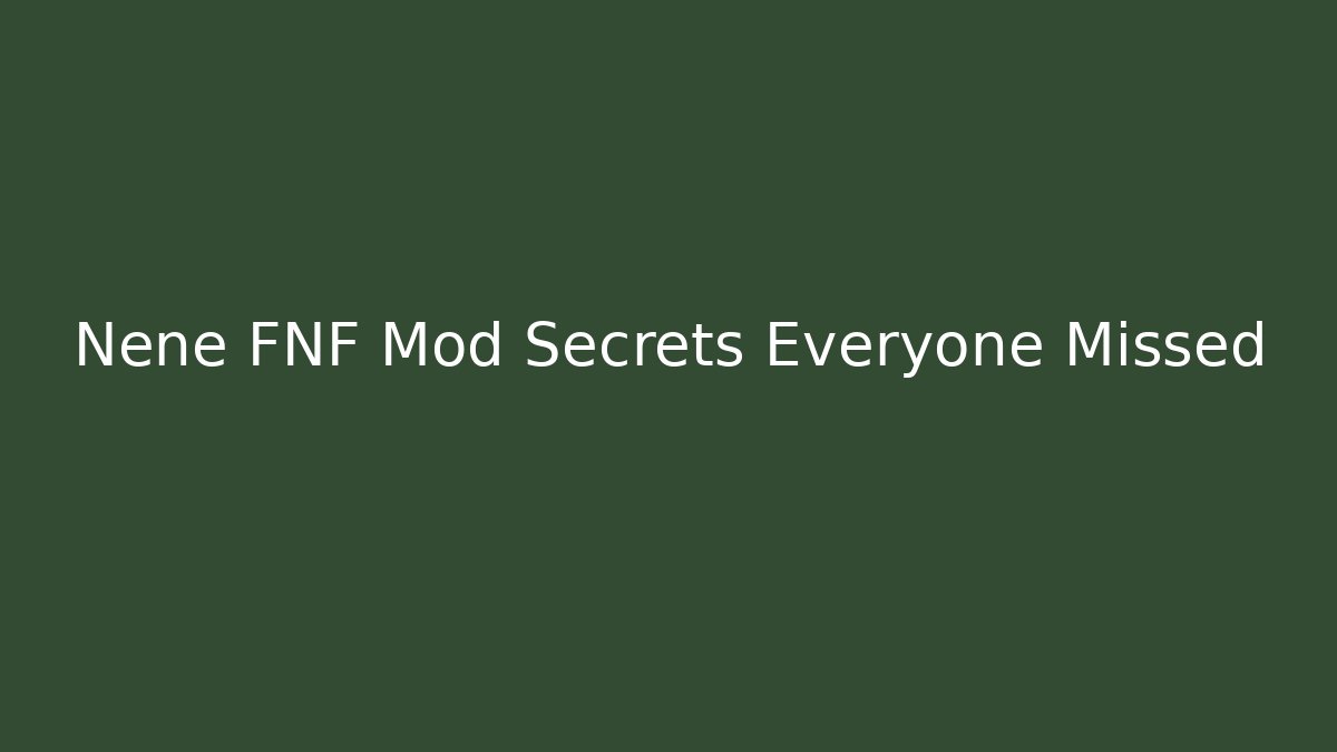 Nene FNF Mod Secrets Everyone Missed - Create More Assets