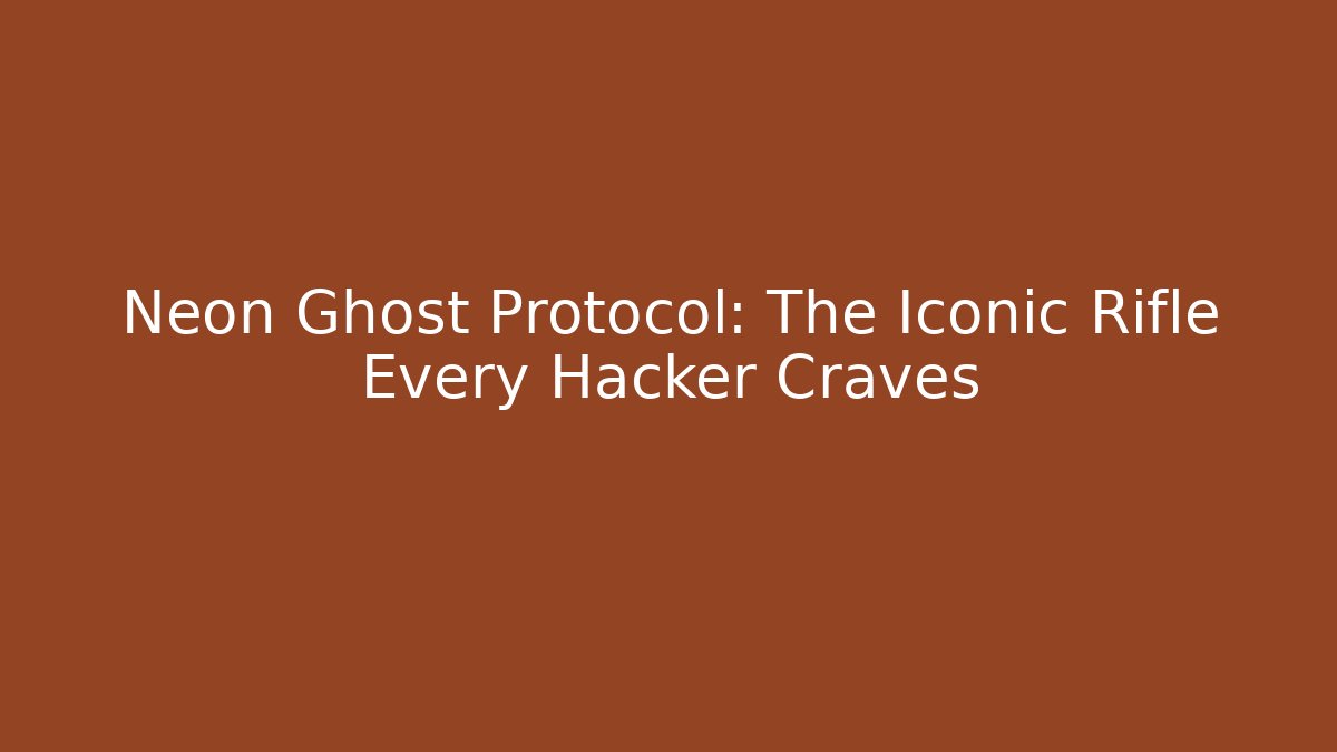 Neon Ghost Protocol: The Iconic Rifle Every Hacker Craves - Create More Assets