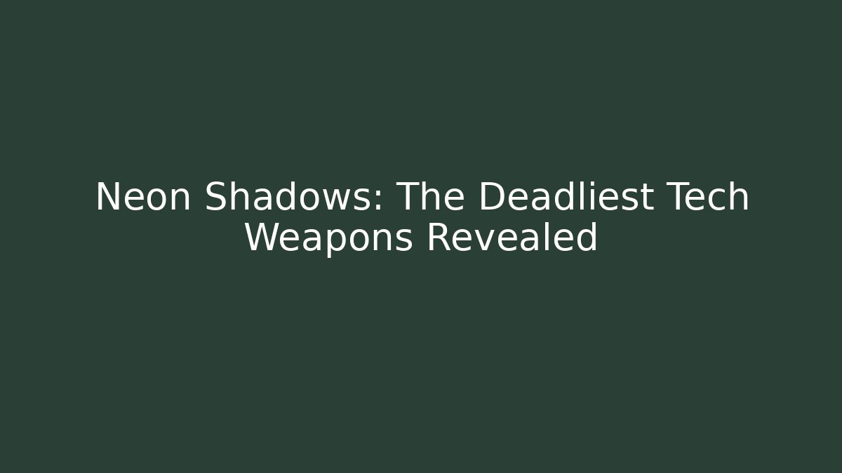 Neon Shadows: The Deadliest Tech Weapons Revealed