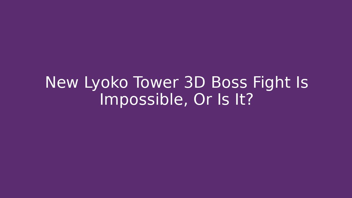 New Lyoko Tower 3D Boss Fight Is Impossible, Or Is It?