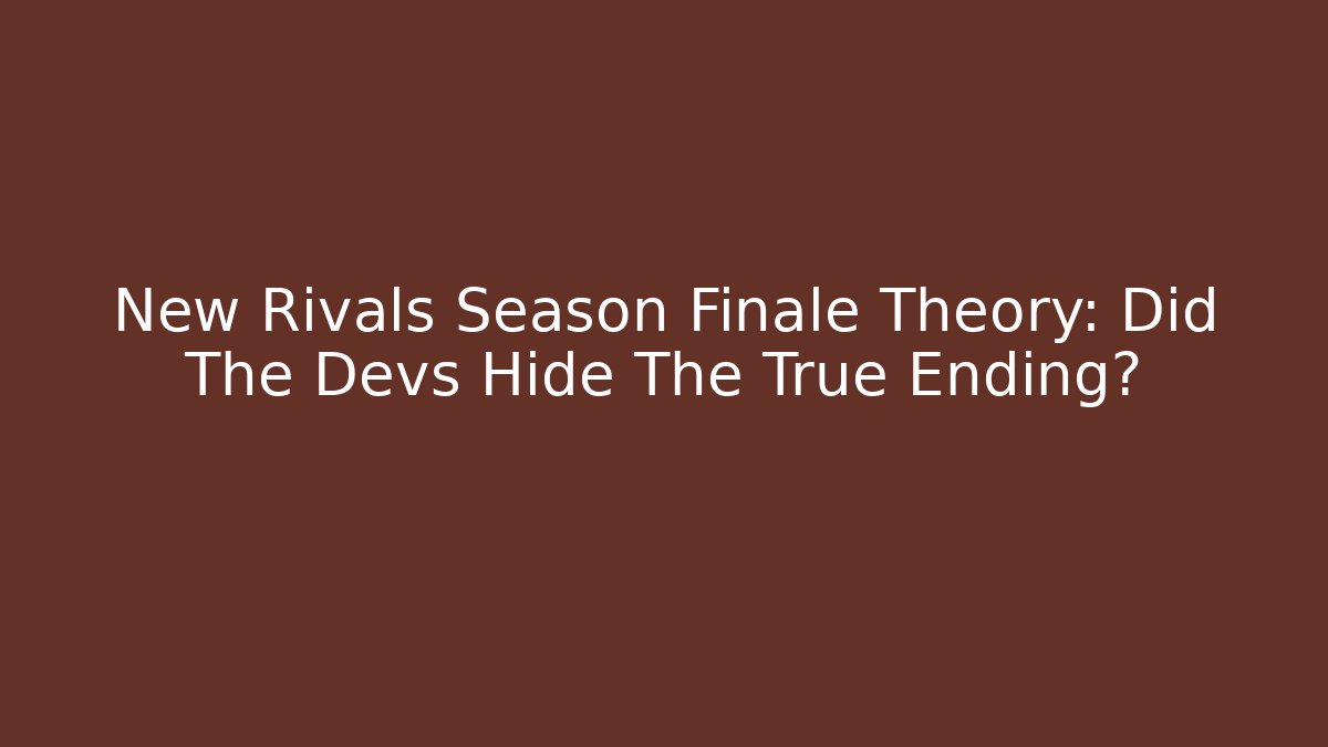 New Rivals Season Finale Theory: Did The Devs Hide The True Ending?