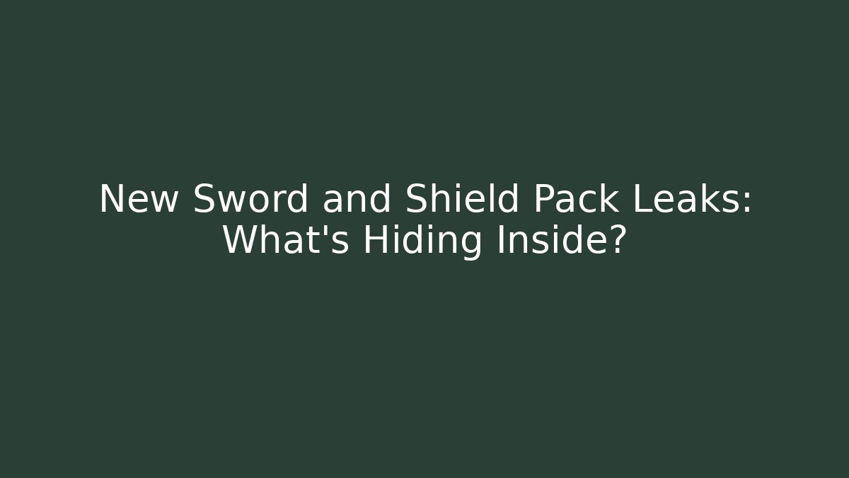New Sword and Shield Pack Leaks: What’s Hiding Inside? - Create More Assets
