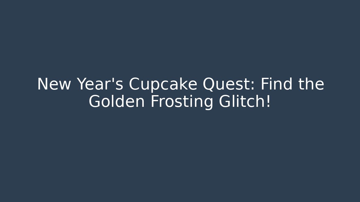 New Year's Cupcake Quest: Find the Golden Frosting Glitch!