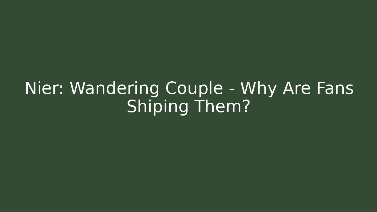 Nier: Wandering Couple - Why Are Fans Shiping Them?