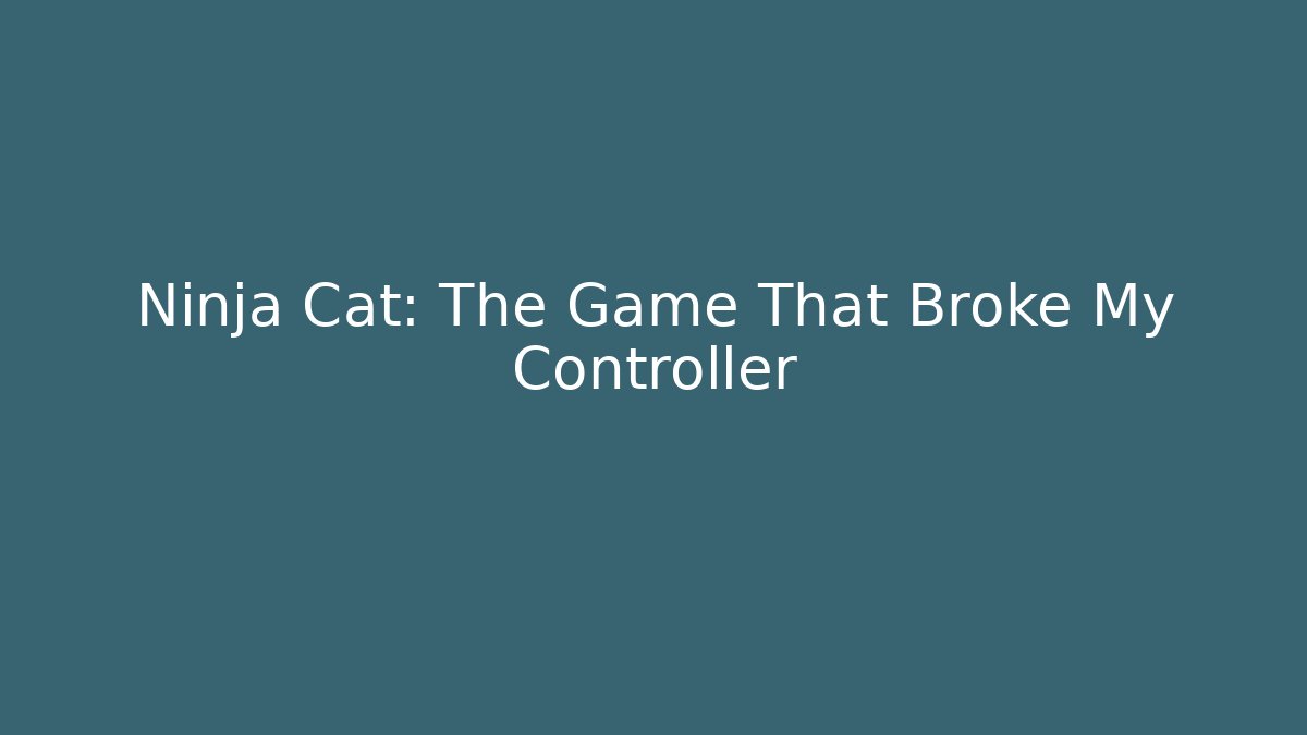 Ninja Cat: The Game That Broke My Controller
