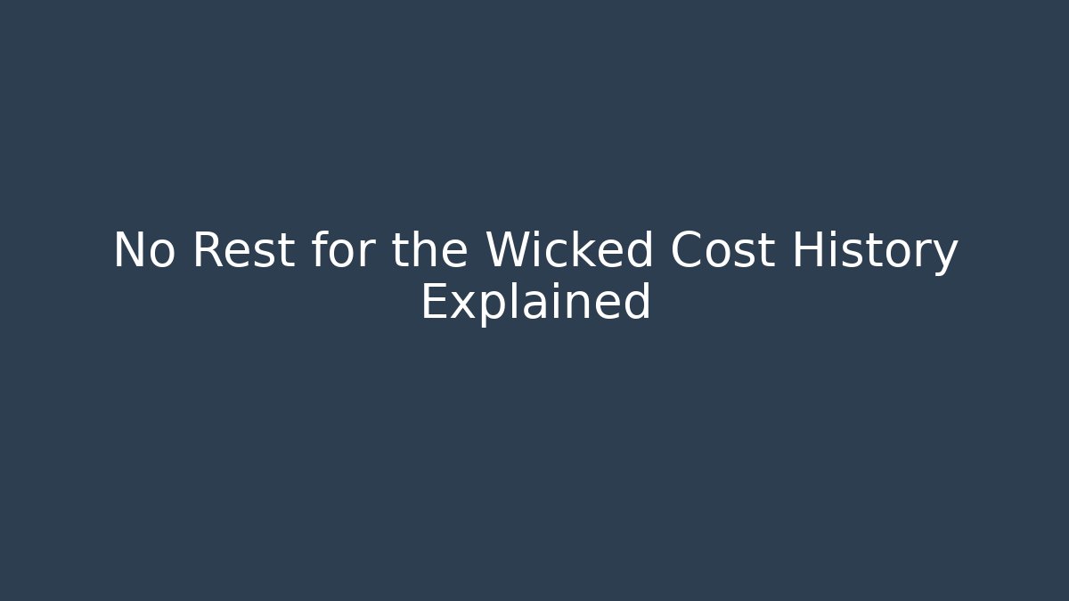 No Rest for the Wicked Cost History Explained - Create More Assets