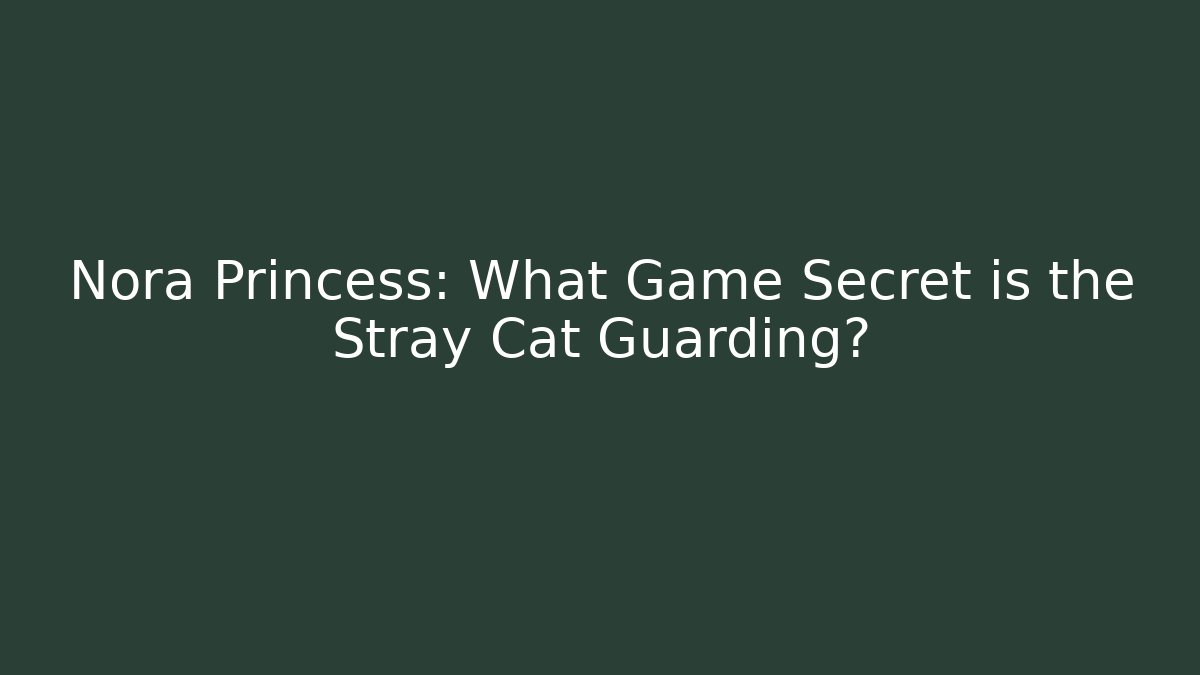 Nora Princess: What Game Secret is the Stray Cat Guarding?