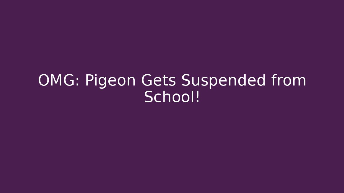OMG: Pigeon Gets Suspended from School!