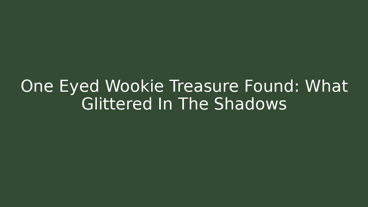 One Eyed Wookie Treasure Found: What Glittered In The Shadows
