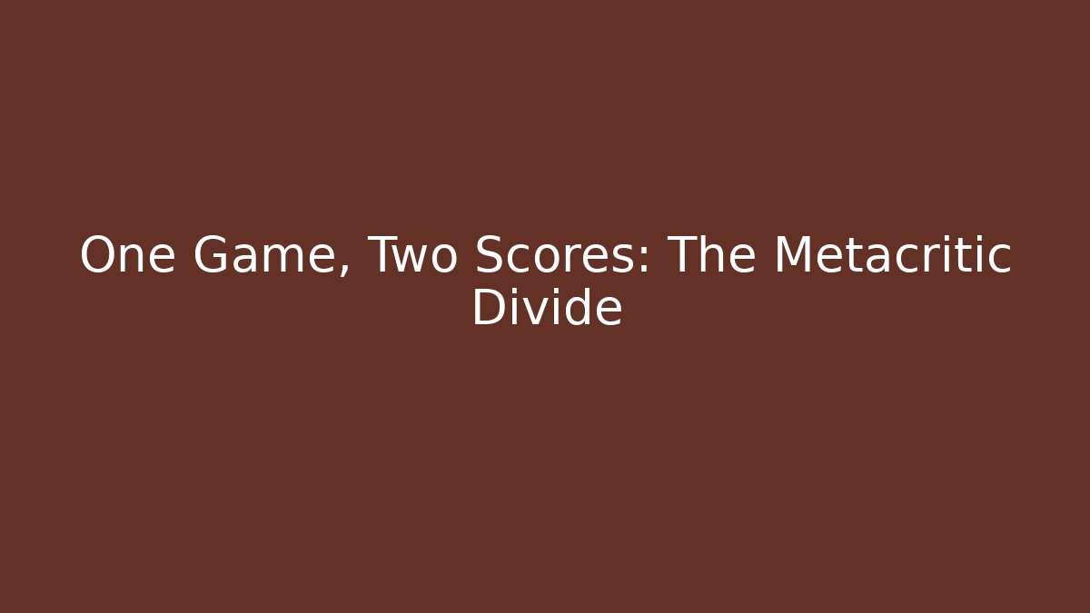 One Game, Two Scores: The Metacritic Divide - Create More Assets