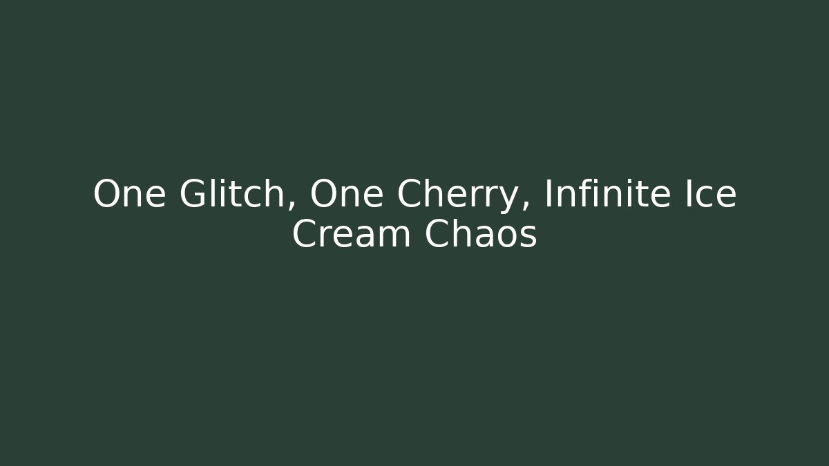 One Glitch, One Cherry, Infinite Ice Cream Chaos