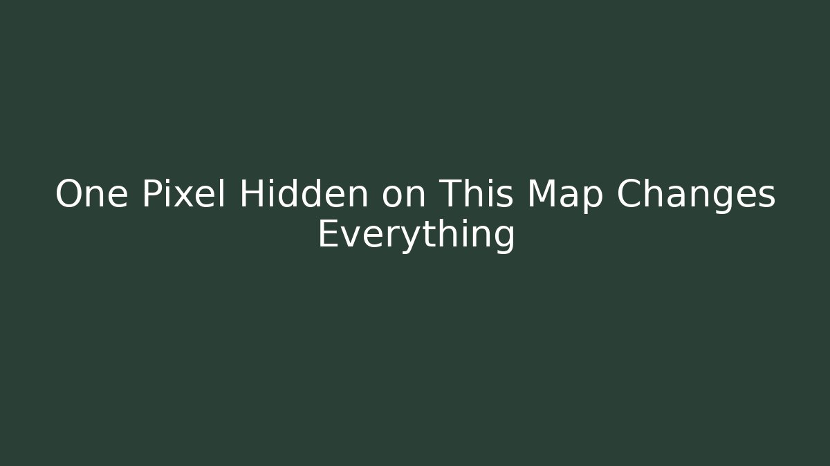 One Pixel Hidden on This Map Changes Everything - Create More Assets