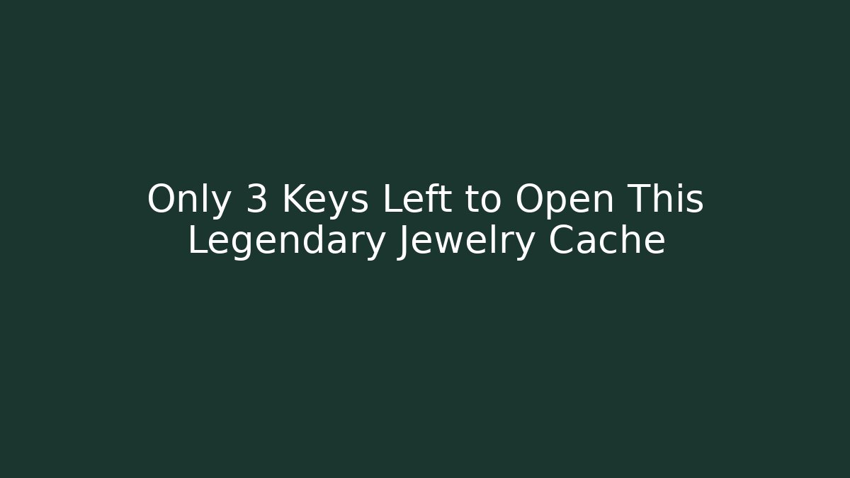 Only 3 Keys Left to Open This Legendary Jewelry Cache - Create More Assets