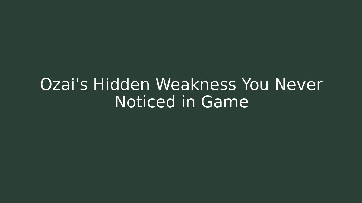 Ozai's Hidden Weakness You Never Noticed in Game