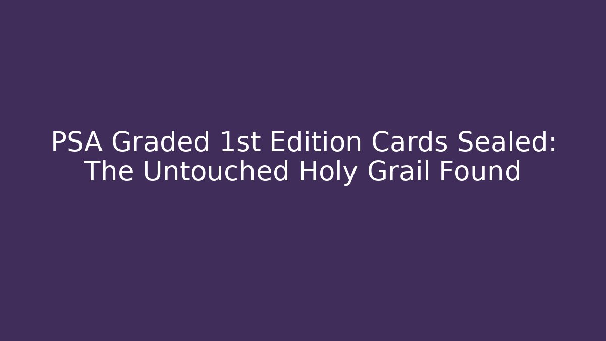 PSA Graded 1st Edition Cards Sealed: The Untouched Holy Grail Found