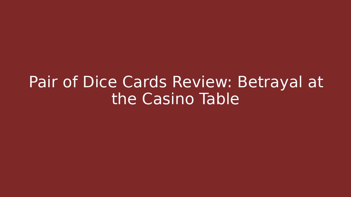 Pair of Dice Cards Review: Betrayal at the Casino Table