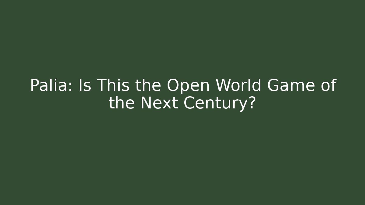 Palia: Is This the Open World Game of the Next Century?