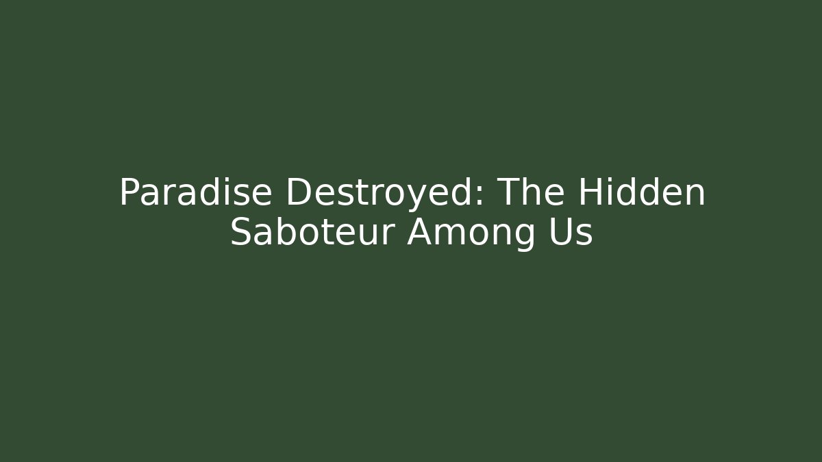 Paradise Destroyed: The Hidden Saboteur Among Us