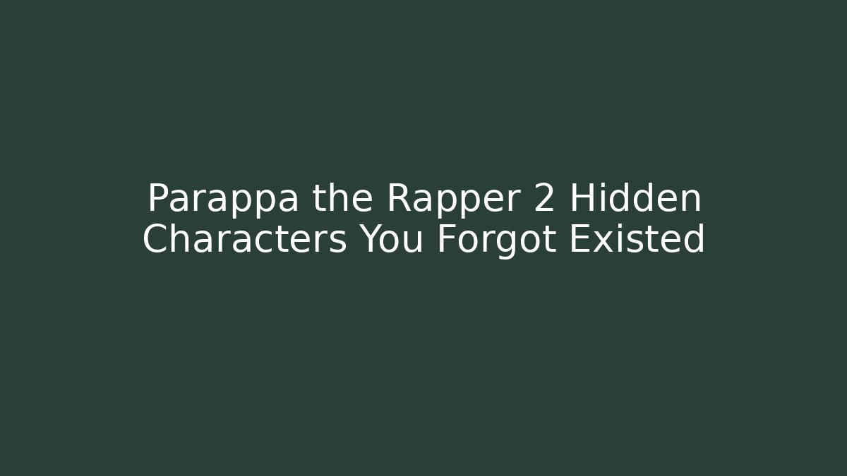 Parappa the Rapper 2 Hidden Characters You Forgot Existed - Create More Assets