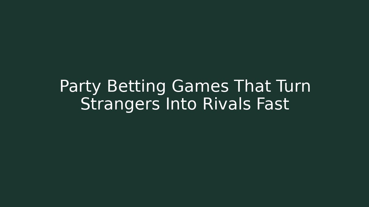 Party Betting Games That Turn Strangers Into Rivals Fast