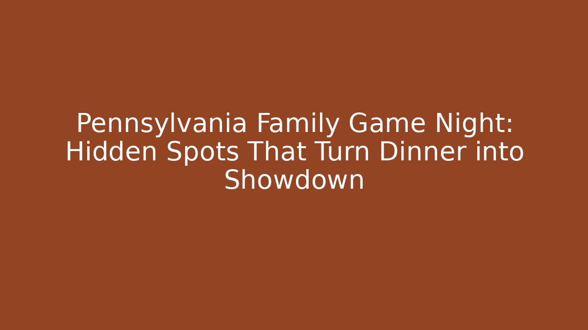 Pennsylvania Family Game Night: Hidden Spots That Turn Dinner into Showdown