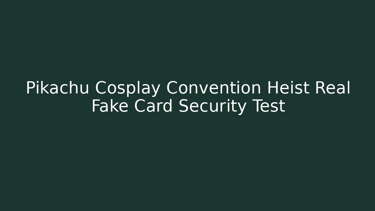Pikachu Cosplay Convention Heist Real Fake Card Security Test