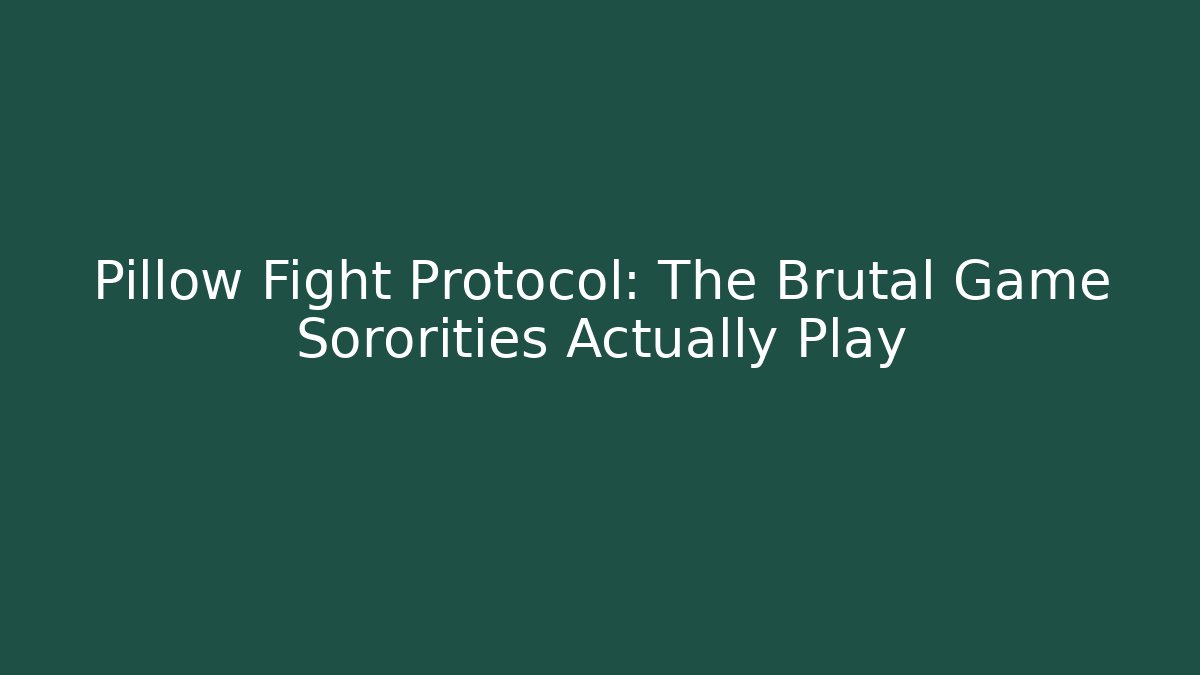 Pillow Fight Protocol: The Brutal Game Sororities Actually Play