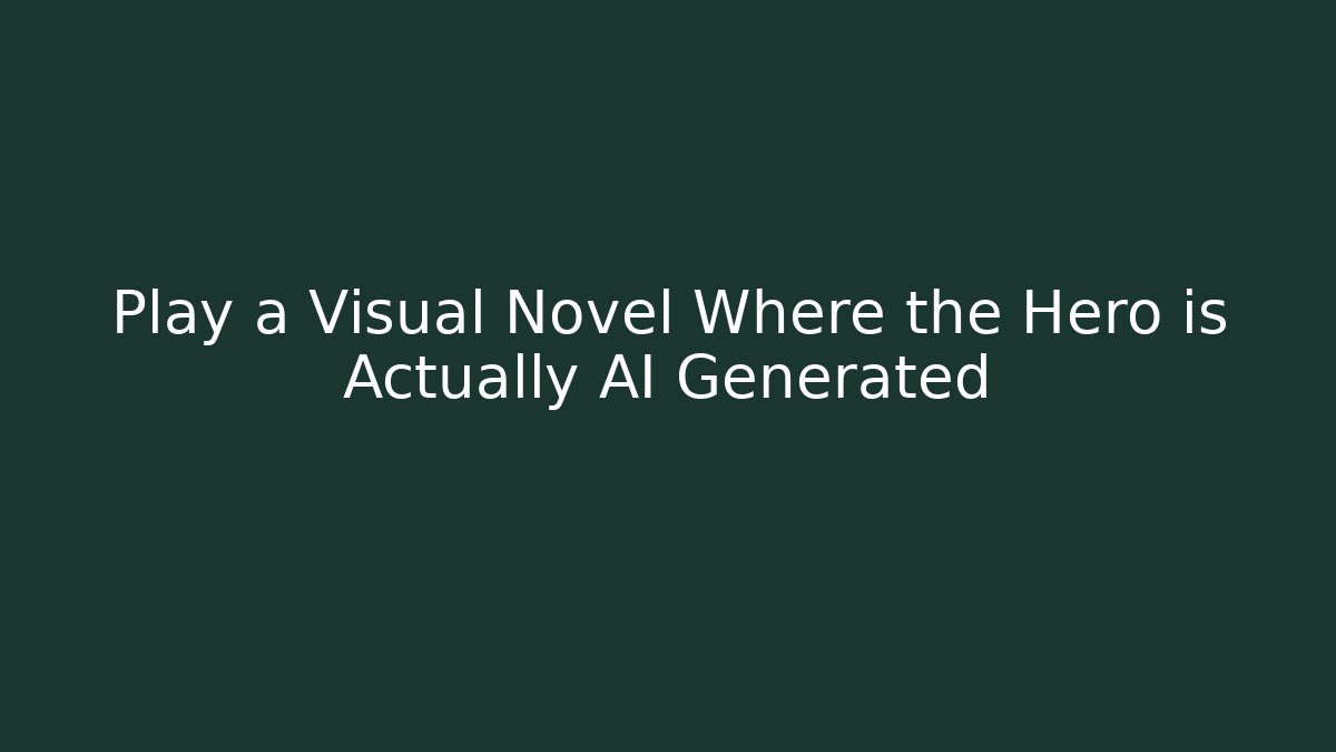 Play a Visual Novel Where the Hero is Actually AI Generated