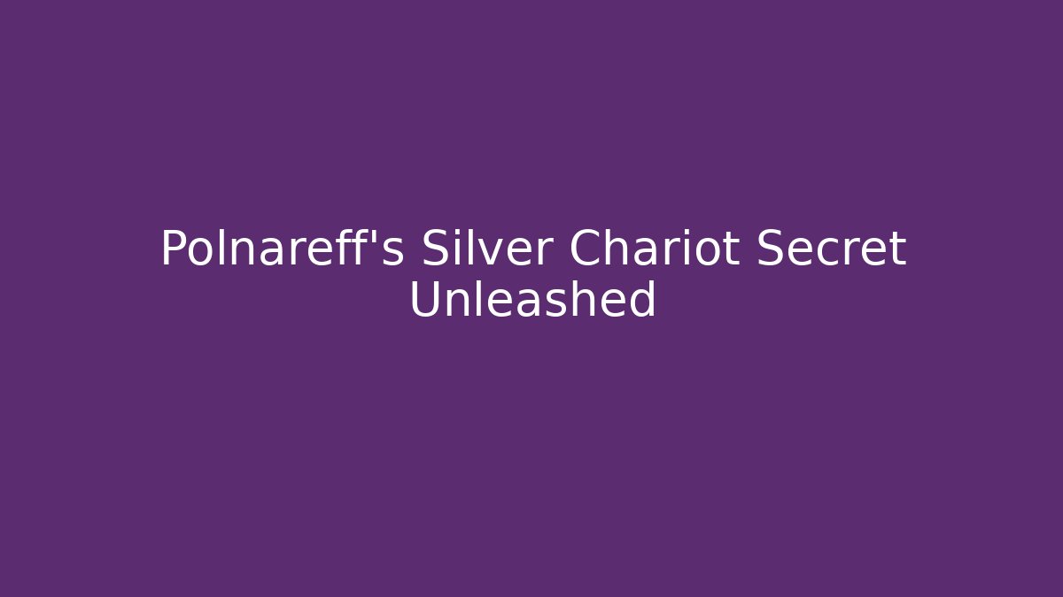 Polnareff's Silver Chariot Secret Unleashed