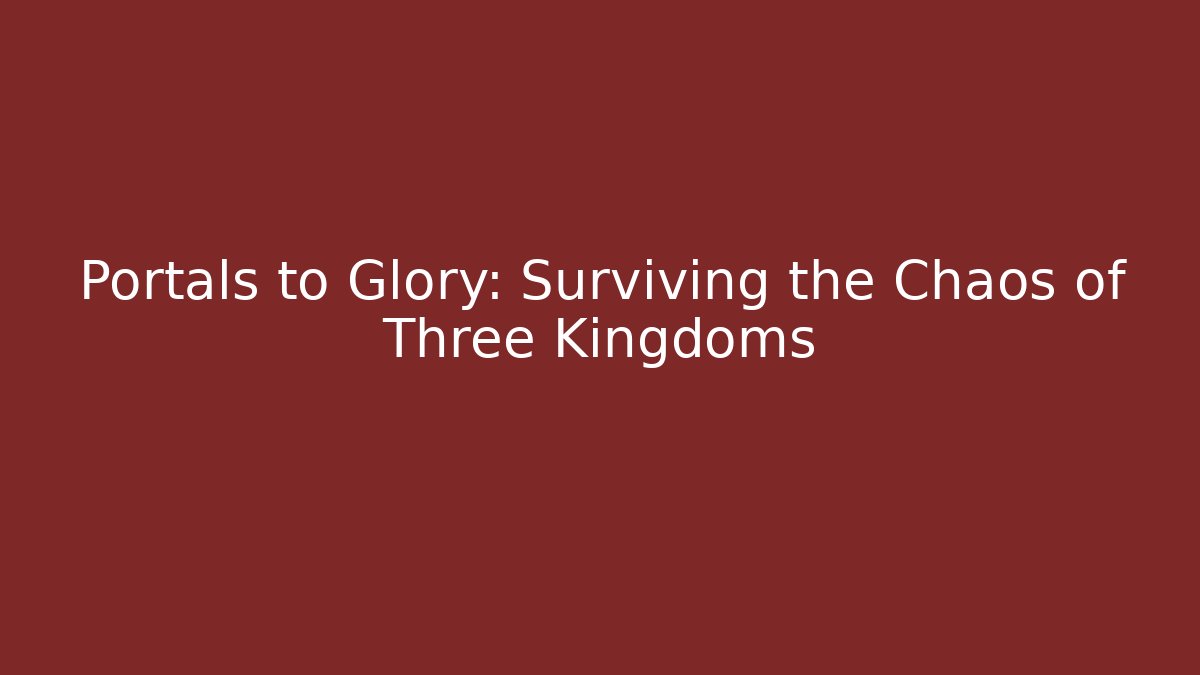 Portals to Glory: Surviving the Chaos of Three Kingdoms