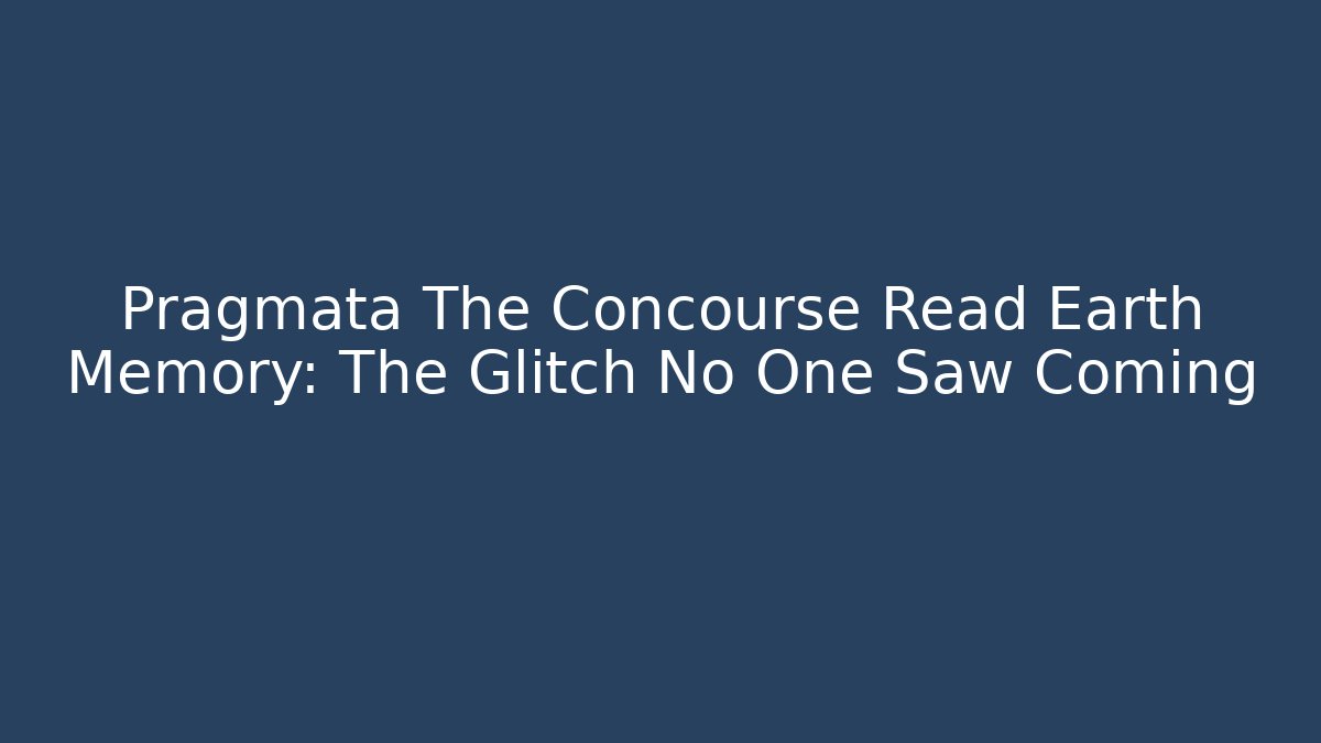 Pragmata The Concourse Read Earth Memory: The Glitch No One Saw Coming