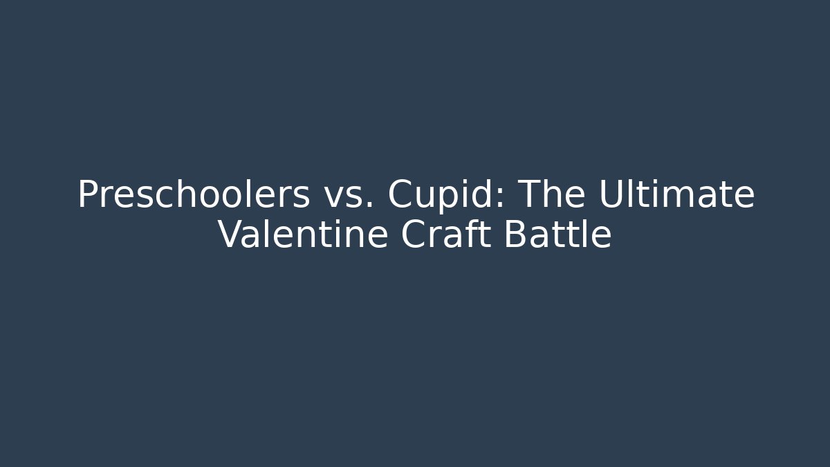 Preschoolers vs. Cupid: The Ultimate Valentine Craft Battle