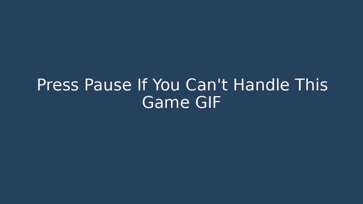 Press Pause If You Can’t Handle This Game GIF
