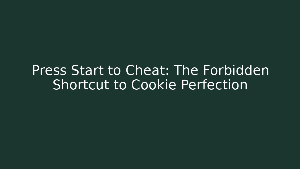 Press Start to Cheat: The Forbidden Shortcut to Cookie Perfection