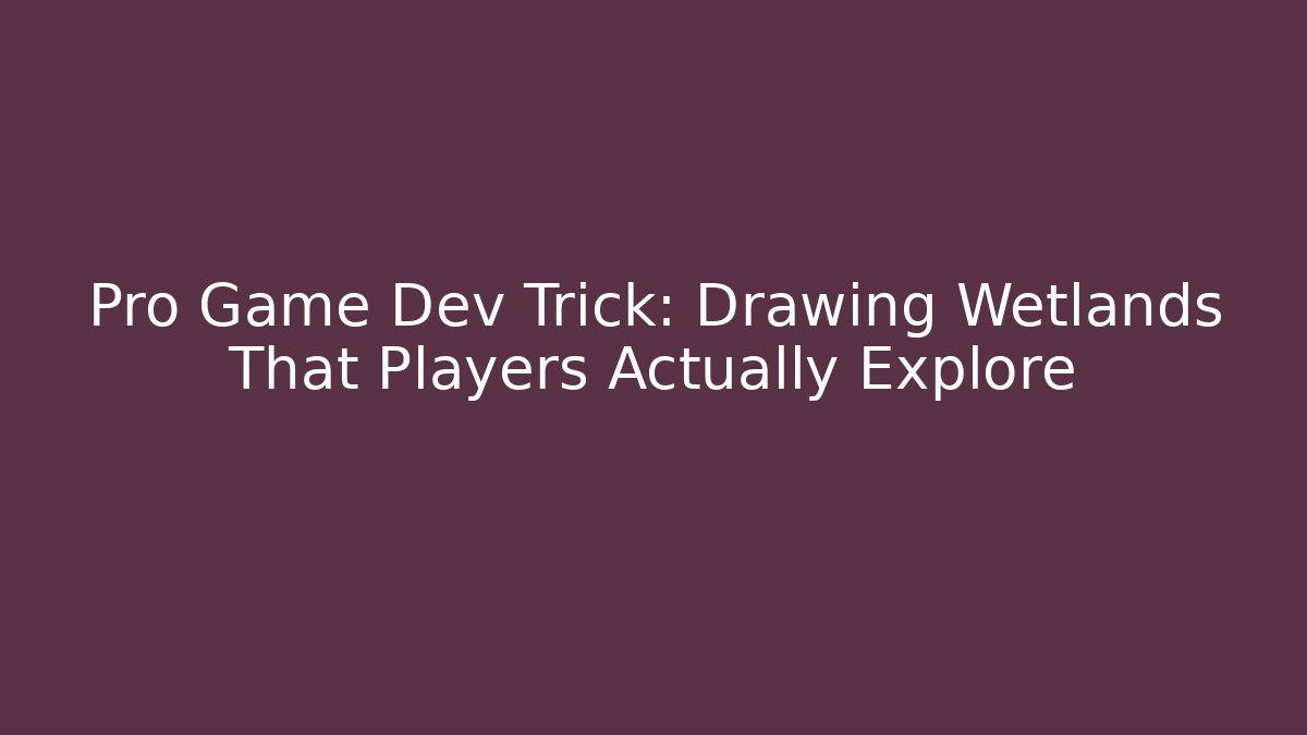 Pro Game Dev Trick: Drawing Wetlands That Players Actually Explore - Create More Assets