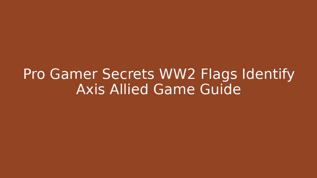 Pro Gamer Secrets WW2 Flags Identify Axis Allied Game Guide