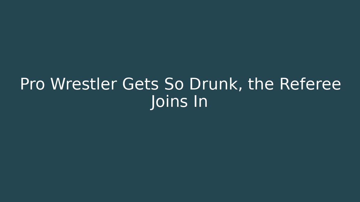 Pro Wrestler Gets So Drunk, the Referee Joins In