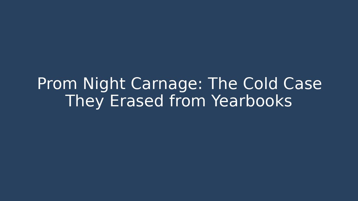 Prom Night Carnage: The Cold Case They Erased from Yearbooks